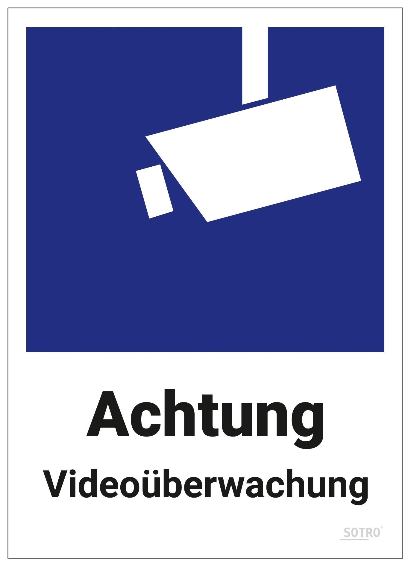 Videoüberwachung Aufkleber DIN 33450, 10x14cm, Videoüberwacht, 5 St., Achtung Videoüberwachung