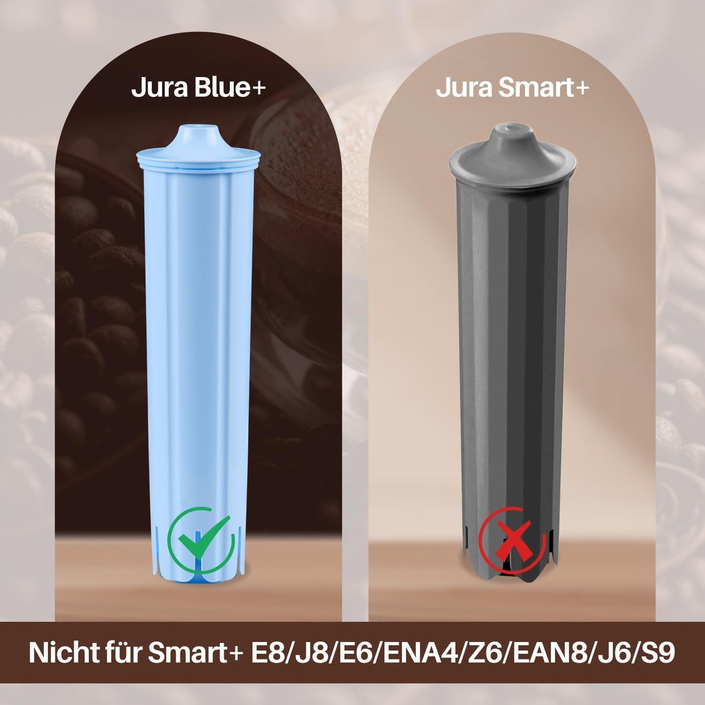 GOLDEN ICEPURE NSF-zertifizierter vollautomatischer Kaffeemaschinen-Wasserfilter-Ersatz für Jura® Blue Filterpatrone, kompatibel mit Jura® ENA®, Packung mit 4 (Nicht für Jura® E6, E8)
