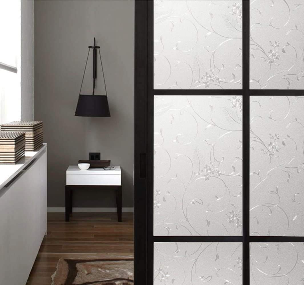 Niviy Privacy Window Film Frosted Window Glass Film No Glue Door Window Covering for Office and Home Decoration,17.7 inches by 118inches