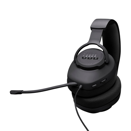 JBL Quantum 100M2 Kabelgebundenes Over-Ear Gaming Headset mit JBL QuantumSOUND Signature, 3,5-mm-Klinke, Multi-Plattform-Kompatibilität und abnehmbarem Mikrofon mit Stummschaltungsoption, Schwarz