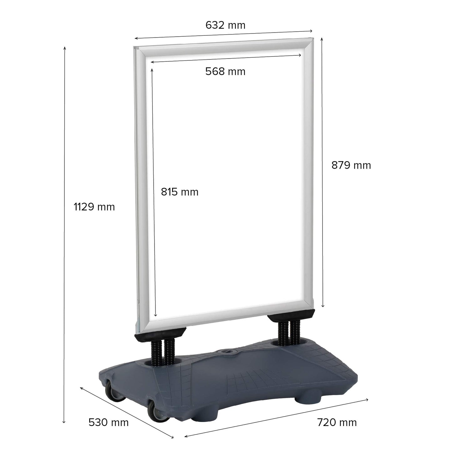 DISPLAY SALES Plakatständer WindPro® SLIM | Kundenstopper OUTDOOR in DIN A1 | Plakataufsteller A1 wetterfest in silber | Aufsteller Werbung beidseitig nutzbar für 2 Plakate