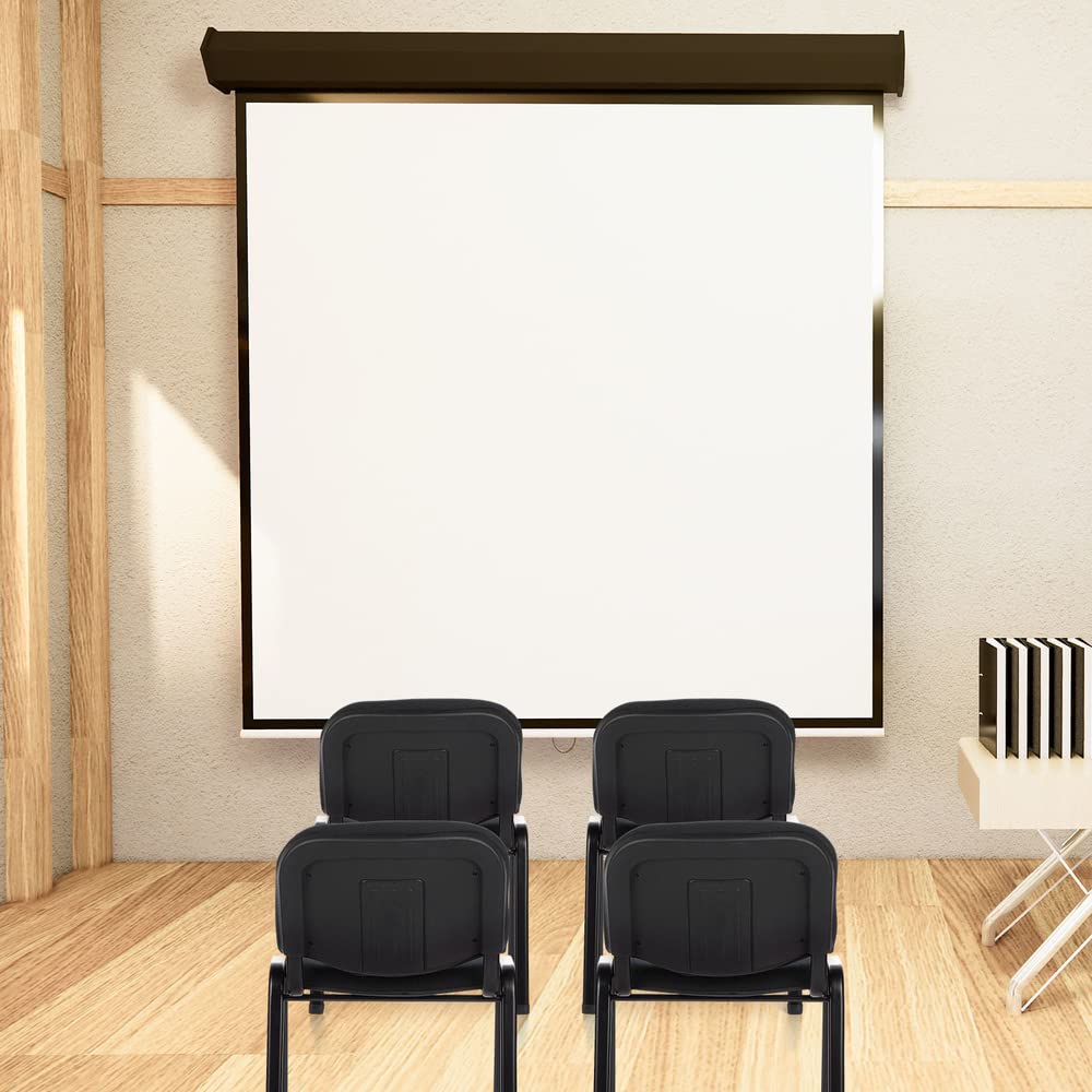 hjh OFFICE 4er Set Besucherstuhl stapelbar XT 600 Konferenzstuhl Stapelstuhl gepolstert, Metallgestell, Stoffbezug Schwarz 704500