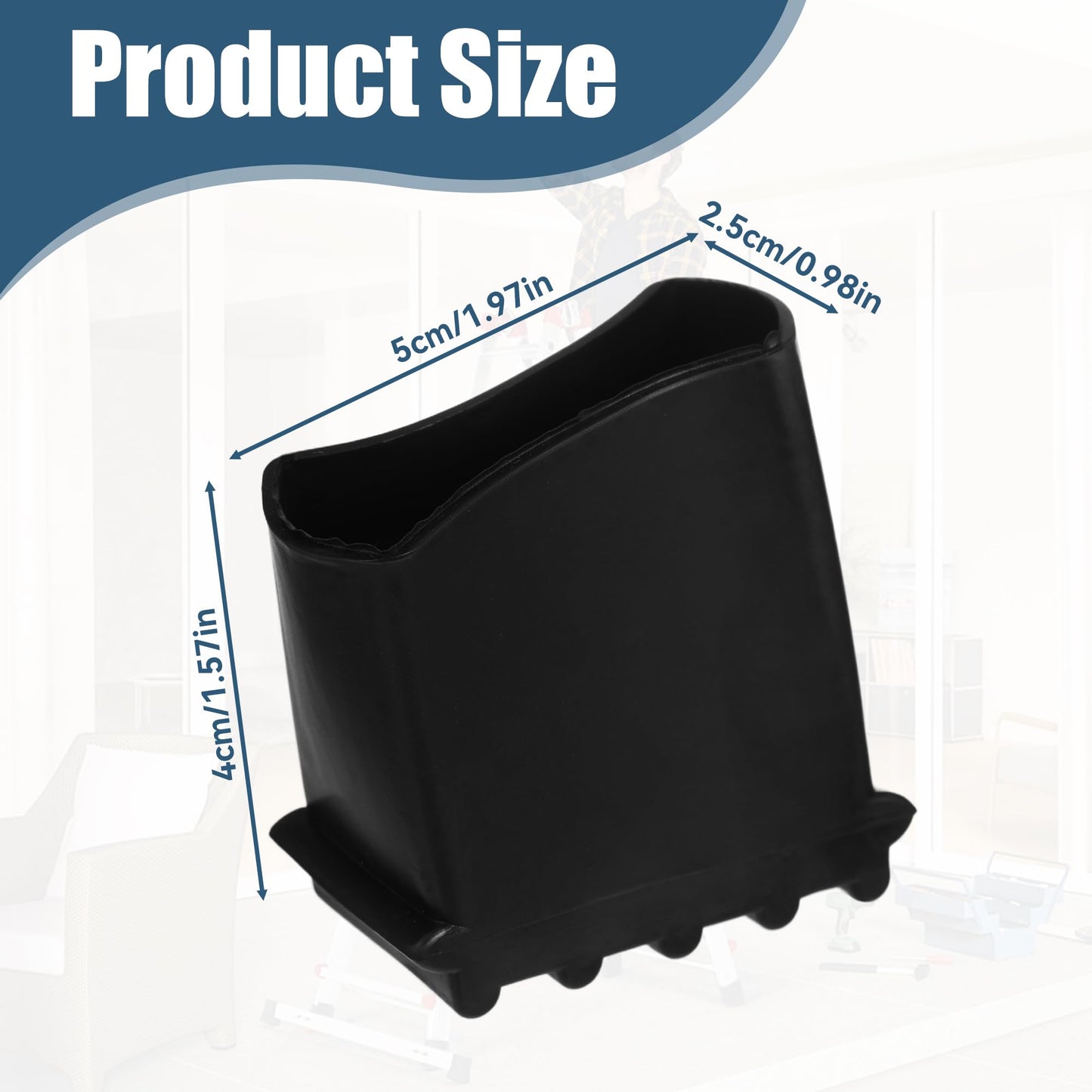 4 Stück 50 x 22 mm Leiter Füße, Gummi Leiterfüße, Schutzkappen für Leitern, rutschfeste Leiterfußabdeckung Für Leiterfüße Universal Leiter Fußa Bdeckungen Für Heimarbeiter Klappleiter
