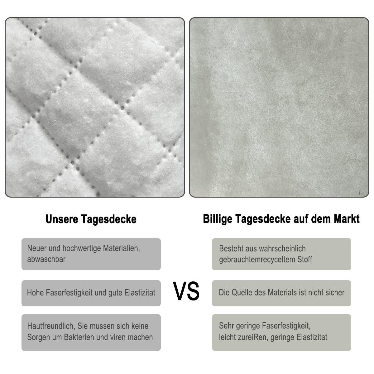 WOLTU Tagesdecke Bettüberwurf 240x260 cm, Steppdecke 360GSM Patchwork Wendedesign Kariert, Bedspreads Bettdecke Doppelbett unterfüttert und Gesteppt Stepp Decke, Grau+Hellgrau