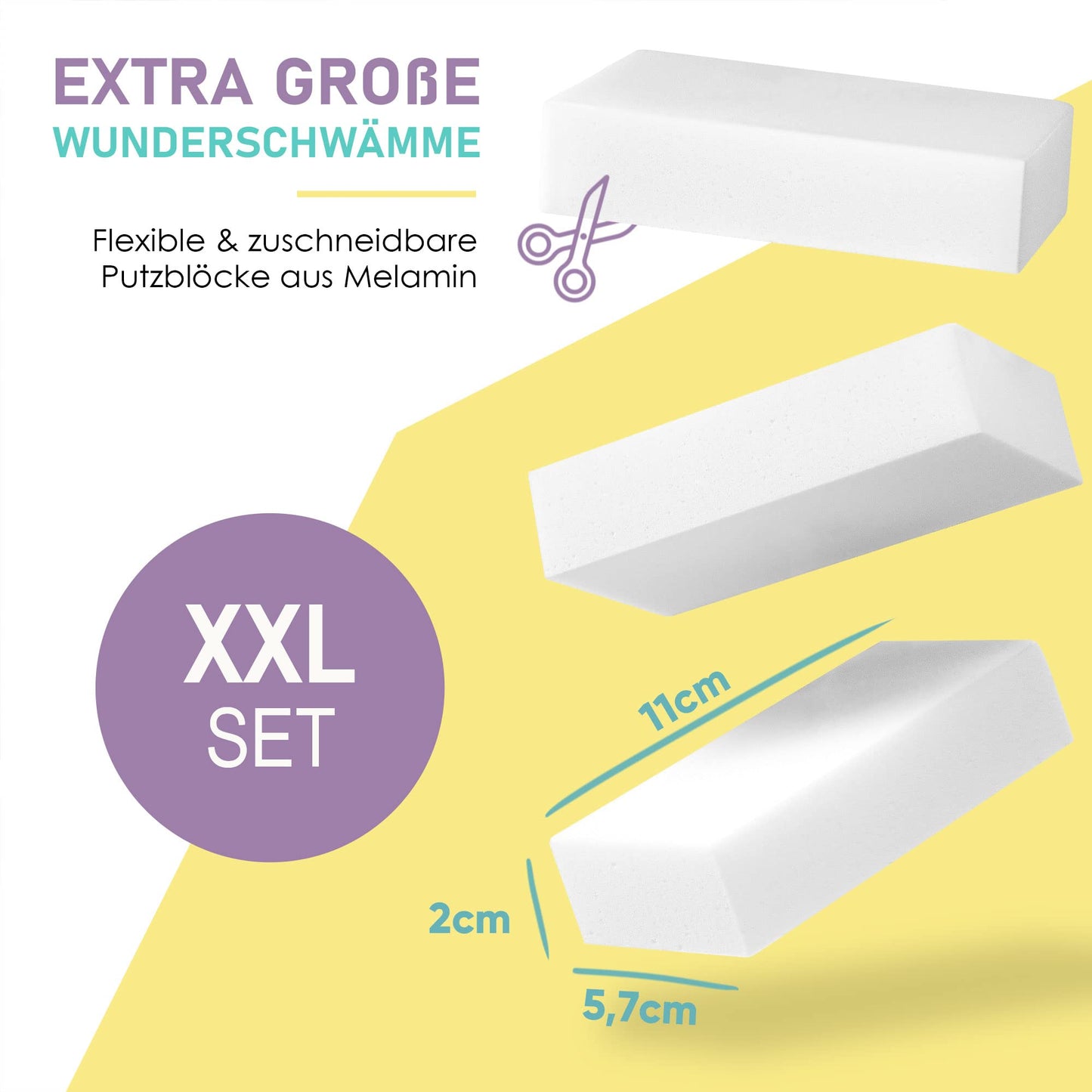 BROX® Schmutzradierer – 18x Schwamm – Radierschwamm für Haushalt, Auto & Schuhe – Robuster Zauberschwamm Magic Eraser für alle Arten von Flecken