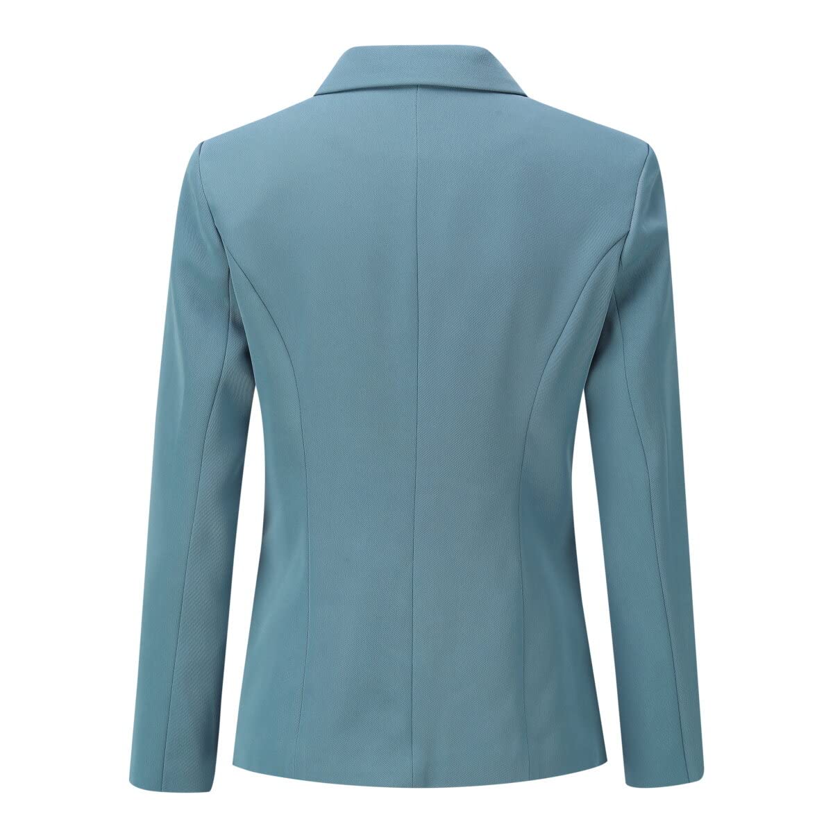 YYNUDA Hosenanzüge für Damen Fallendes Revers Zwei Einreiher Slim Elegant Taillierter Business Hosenanzug(Blau Grau L)