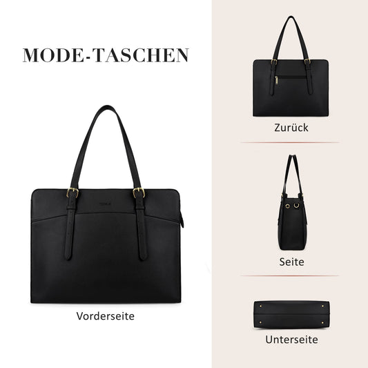 ECOSUSI Laptop Handtasche Damen Laptoptasche 15,6 Zoll Schultertaschen Shopper Damen Groß Aktentasche Leder Businesstasche Arbeitstasche Notebooktasche