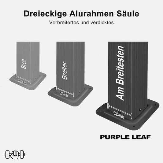 PURPLE LEAF Pavillon 423x298 cm Grau mit Aluminiumrahmen, Hardtop-Dach und LED-Beleuchtung