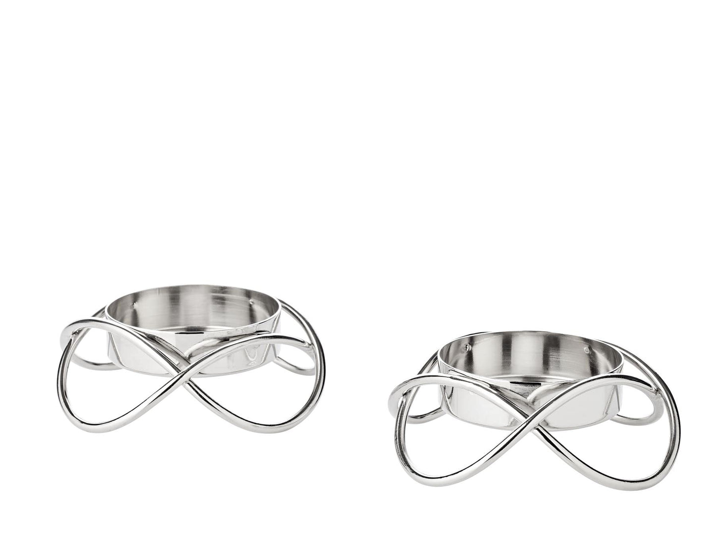 EDZARD 2er Set Kerzenhalter Bastia S (Durchmesser 10,5 cm, Höhe 3 cm) Edelstahl vernickelt, für Kerzen mit einem Durchmesser von 6 cm