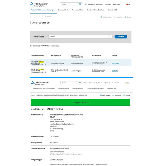 CPVAN Rauchmelder Vernetzt 10 Jahre Batterie mit Magnethalterung, EN14604 Geprüft Funk Feuermelder | Ohne Bohren, Europäischen Norm 85dB Rauchwarnmelder, 6er Set
