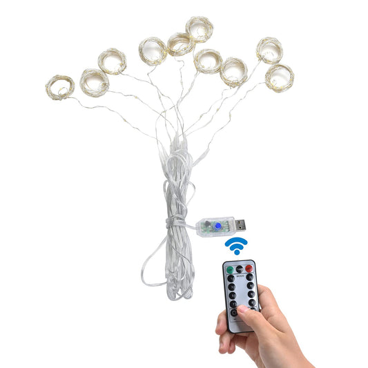 Yizhet Lichtervorhang 3x3m LED Lichterketten Vorhang LED Lichterkettenvorhang mit 8 Modi, IP65 Wasserdicht Lichtervorhang Innen Außen Deko für Hochzeit,Party,Weihnachten,Terrasse (300LED, Warmweiß)