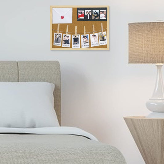 OWLKELA Pinnwand Kork 30x40, Pinnwand Kork Klein, Pinwand Korktafel - Befestigungsmaterial und Druckstifte im Lieferumfang Enthalten, Holzrahmen