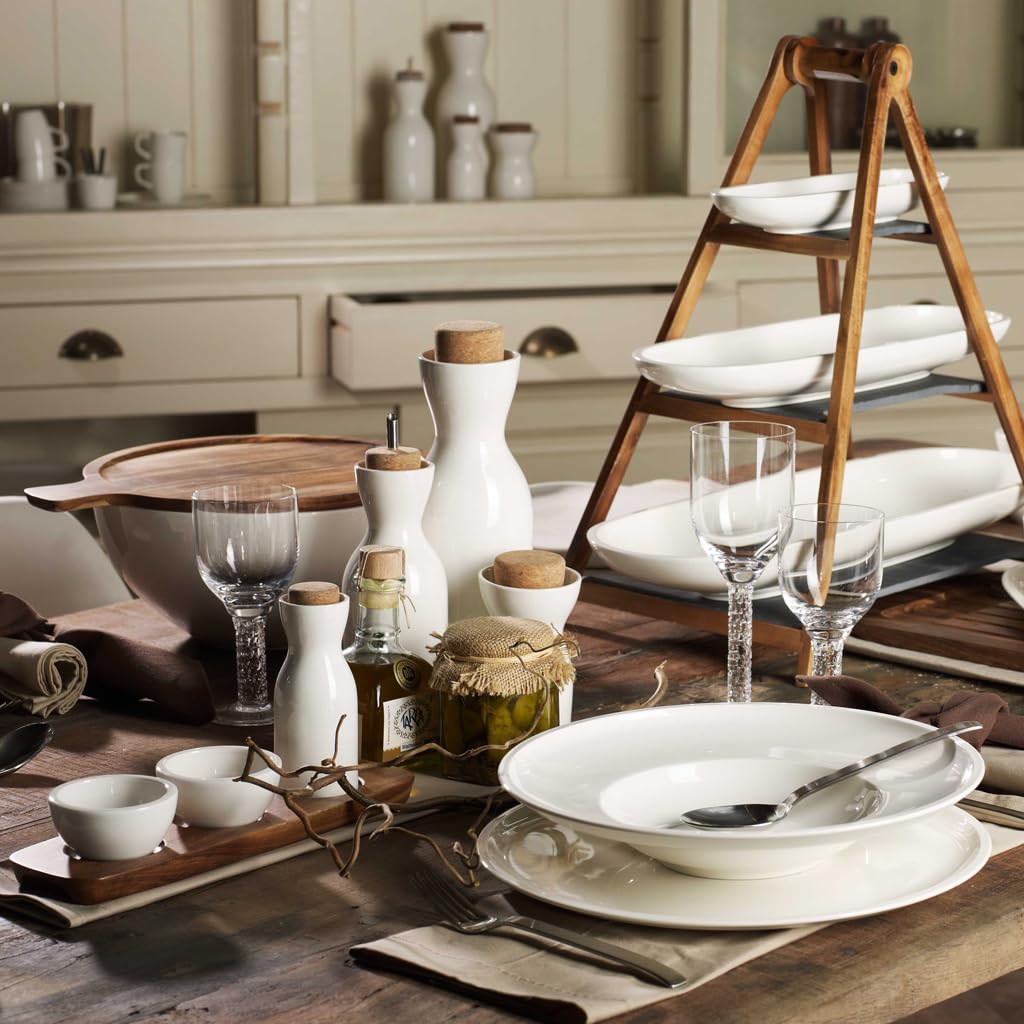 Villeroy & Boch – Artesano Geschirr-Set 6 teilig für 2 Personen Weiß, Spülmaschinenfest, Mikrowellensicher, Geschirrset, Tellerset, Speiseteller, Frühstücksteller, Suppenteller, Premium Porzellan