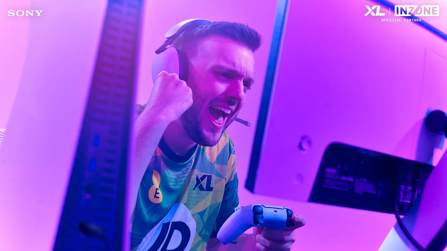 Sony INZONE H9 - Kabelloses Gaming Headset mit Noise Cancelling, 360-Raumklang für Gaming, bequeme Passform, 32h Akku, geringe Latenz, hochwertiges Boom-Mikrofon, kompatibel mit PC & PS5 - Weiß