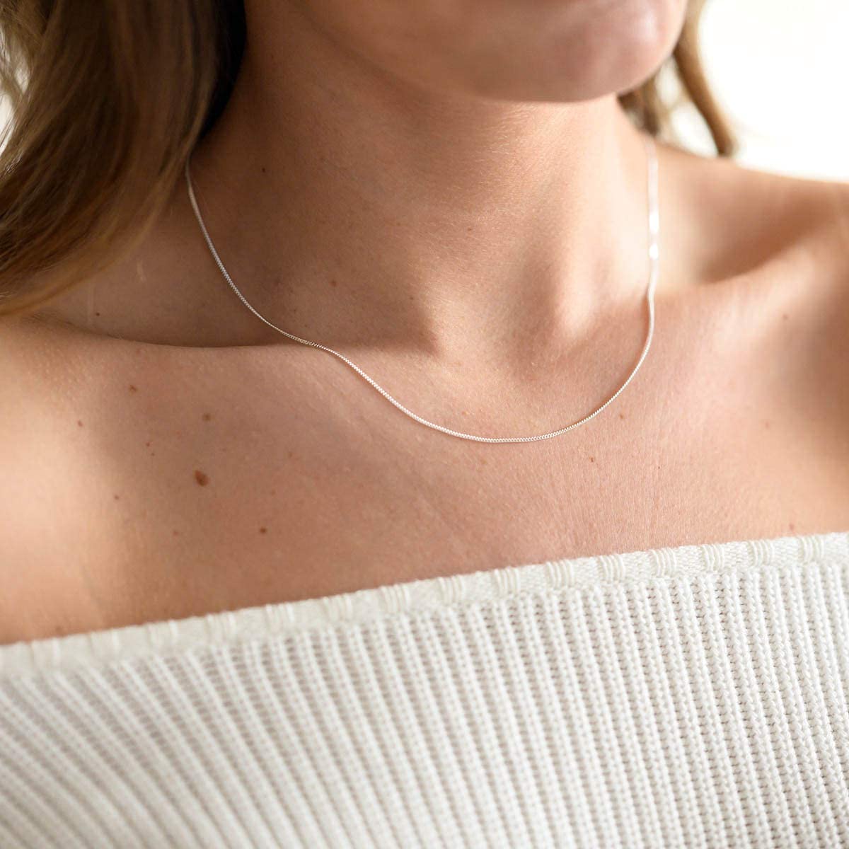 MATERIA Schmuck feine 925 Silber Panzerkette 1mm - Damen Halskette silber in 40-120 cm verfügbar #K32, Länge Halskette:45 cm