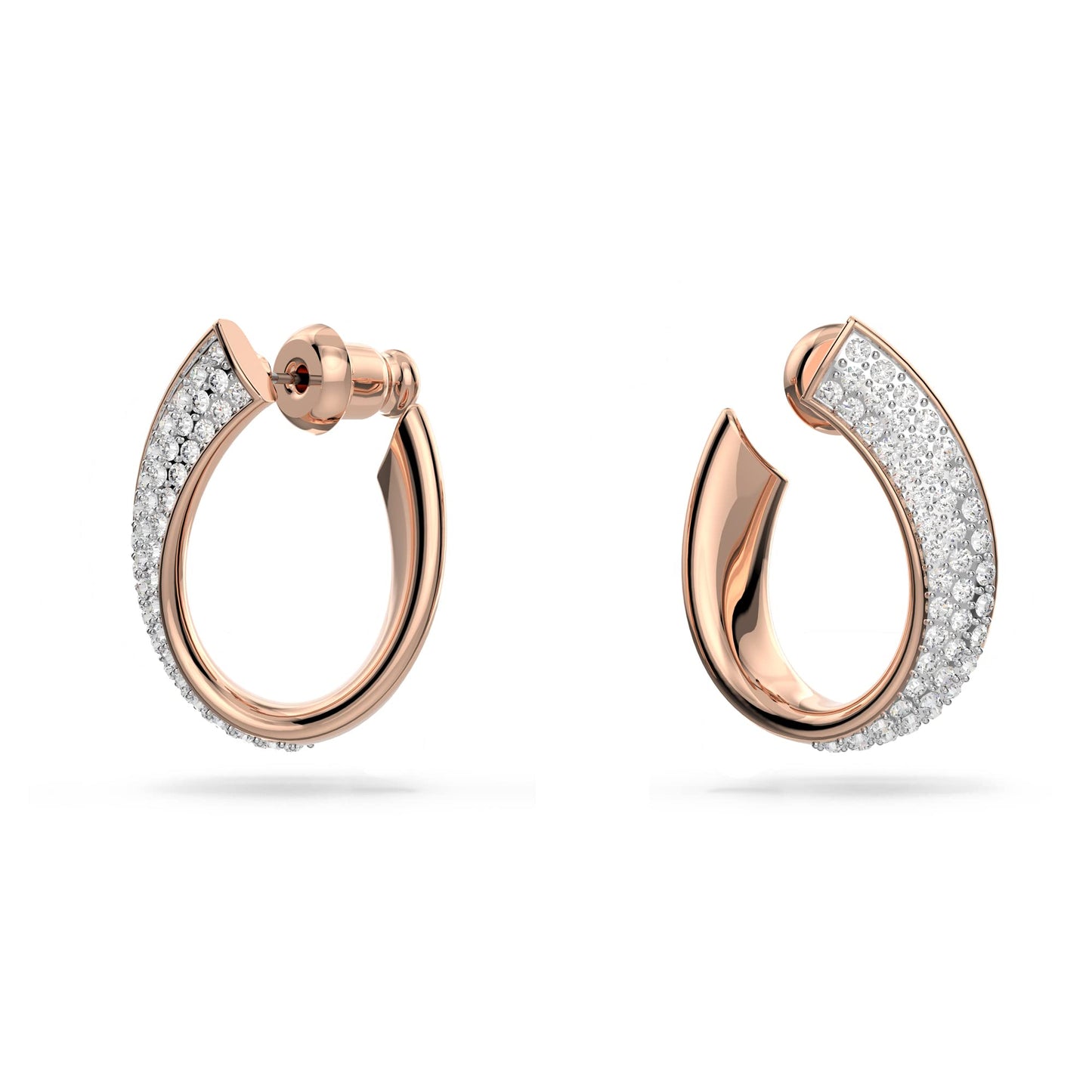 Swarovski Exist Kreolen, Rosé Vergoldete Ohrringe mit Rosafarbenen Swarovski Kristallen