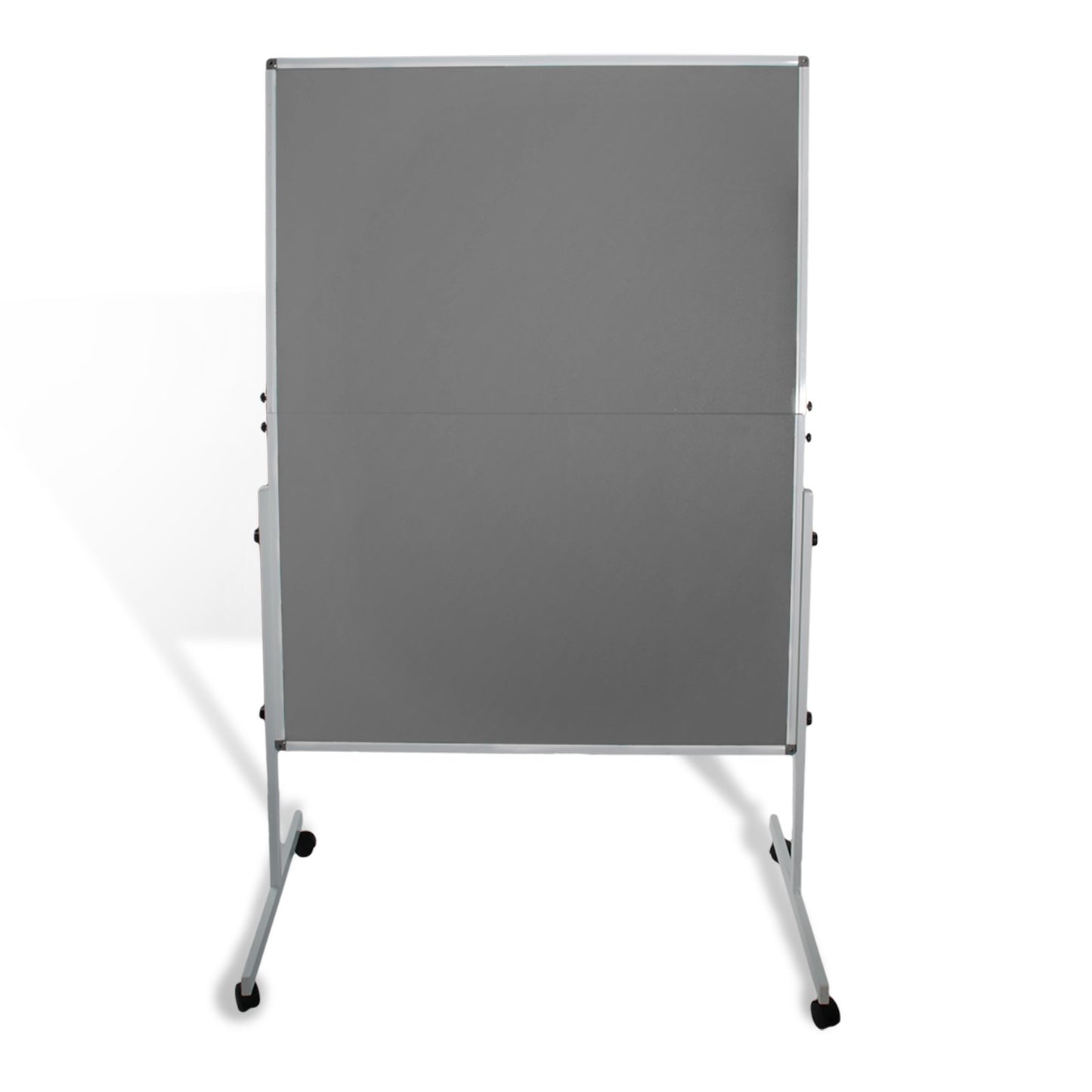 Master of Boards mobile Metaplanwand Moderationstafel mit Filz Oberfläche | Pinntafel klappbar & doppelseitig benutzbar | Moderationswand mit Rollen | 120x150cm | (grau)