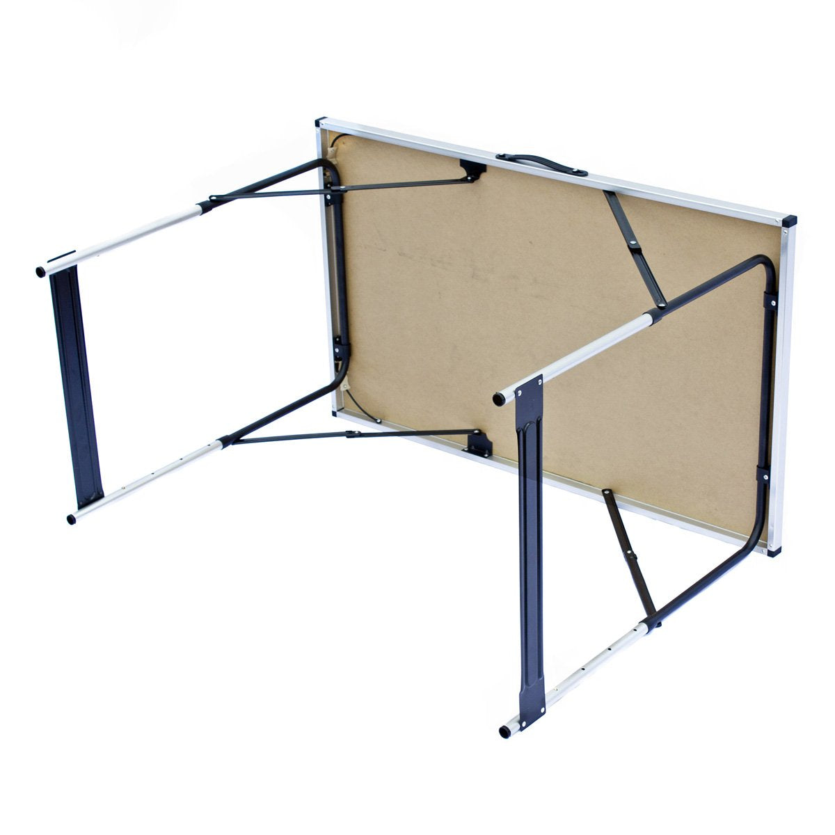 GOODS+GADGETS Klappbarer Multifunktionstisch Mehrzwecktisch Campingtisch Klapptisch Markttisch höhenverstellbarer Tapeziertisch Beistelltisch zum Campen im Garten für Festivalls Märkte und mehr