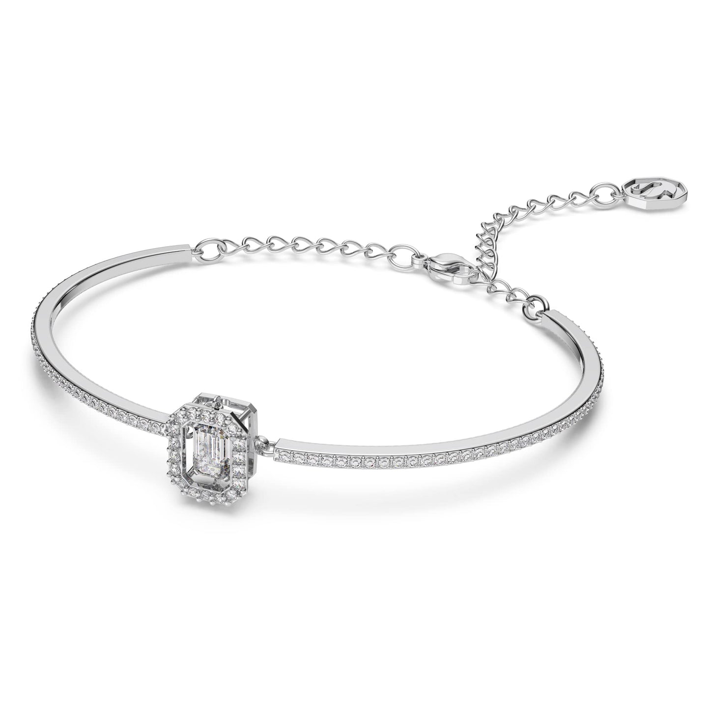 Swarovski Una Armreif, Rhodiniertes Damenarmband mit Strahlenden Swarovski Kristallen