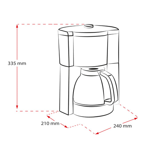 Melitta Look Perfection – Kaffeemaschine mit abnehmbarem Wassertank, Filterkaffeemaschine mit Glaskanne und Tropfstopp, für bis zu 10 Tassen Kaffee, schwarz
