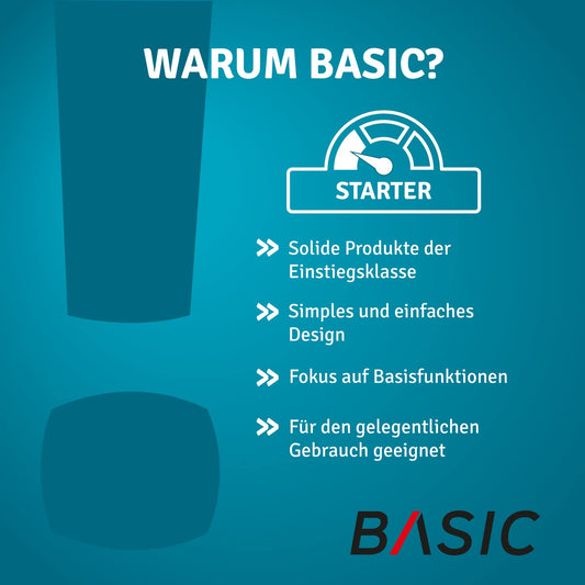 BASIC Scheren-Hubwagen PTM 1.0 | 1.000 kg Tragkraft | 1.150 mm Gabellänge | 2-Zylinder-Teleskop-Hydraulik | Polyurethan-Rollen | Handhubwagen | Palettenhubwagen
