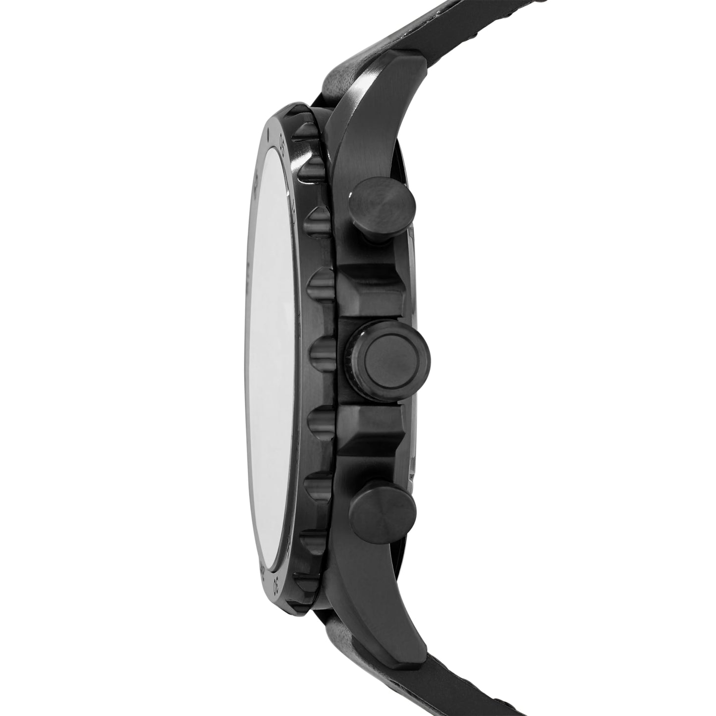 Fossil Nate uhr für Herren, Quarzwerk Chronograph mit Edelstahl- oder Lederarmband, Schwarz, 50MM