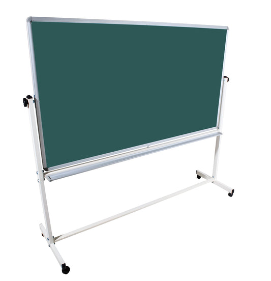 Dynamic Wave, mobiles Whiteboard magnetisch & Kreidetafel, 180 x 100 cm, doppelseitiges, Feststellbremse, Stativdrehtafel mit Aluminiumrahmen, mit Ständer u. Rollen