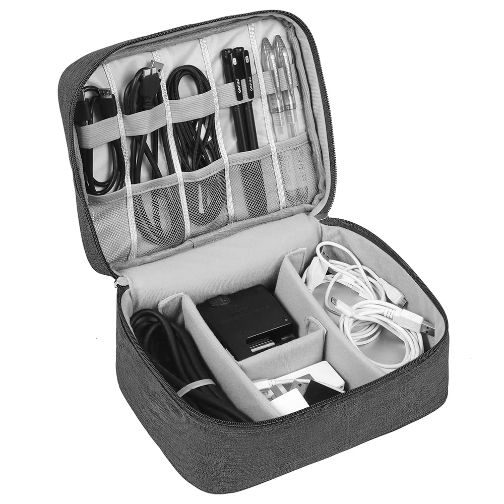 HCFGS Elektronische Tasche - Elektronik zubehör organisator - universal travel Kabel Organizer Tasche (Schwarz)