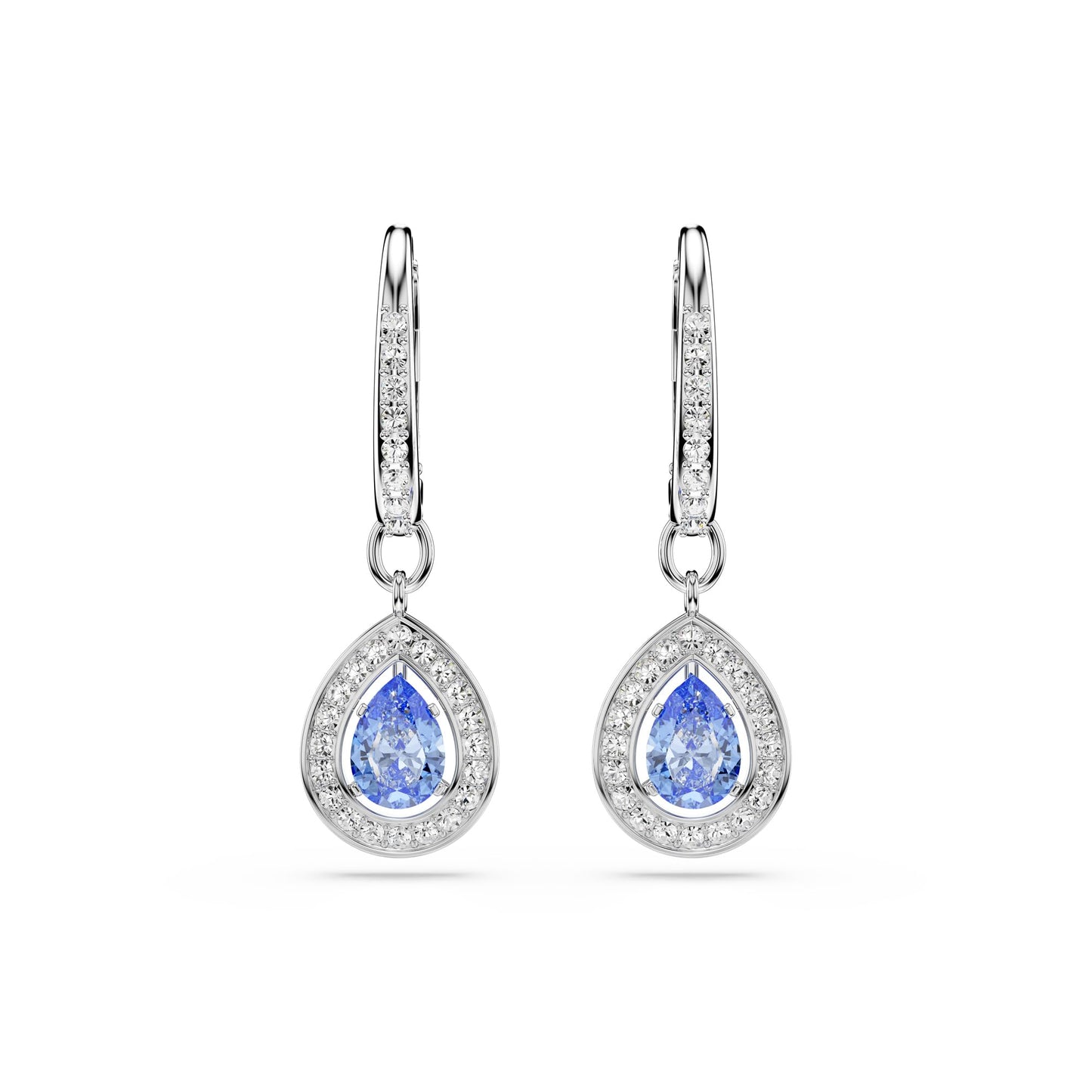 Swarovski Una Drop-Ohrhänger, Tropfenschliff, Blau, Rhodiniert