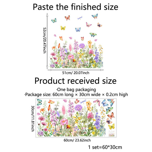 ZANWANXIN Floral Pattern Window Sticker, Flower Window Clings,Reusable Double-Sided Window Clings,Colorful Floral Bouquet Window Sticker,for Windows, Doors, Homes, Offices (4 Set)