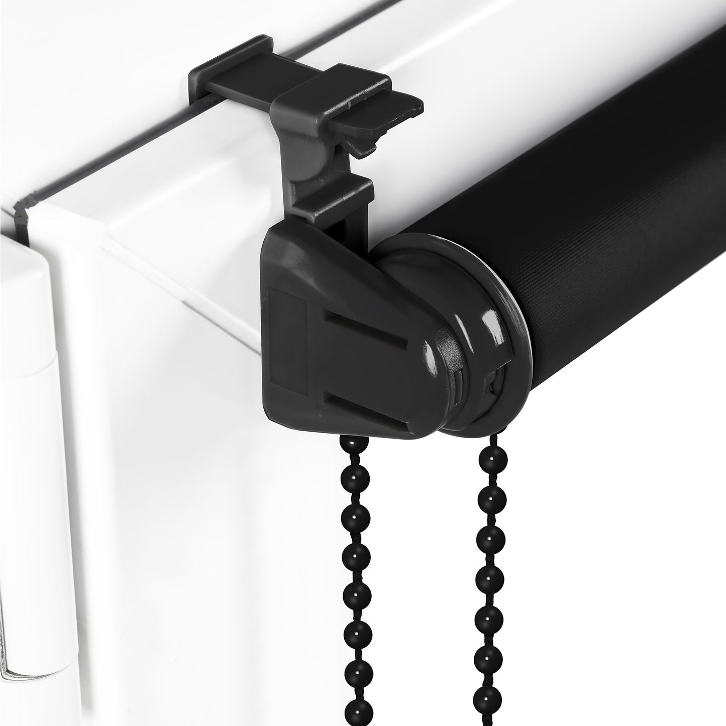 Verdunkelungsrollo Klemmfix ohne Bohren 90cm x 130cm Schwarz Verdunklungsrollo Fensterrollo Rollo Seitenzugrollo Klemmrollo für Fenster & Tür