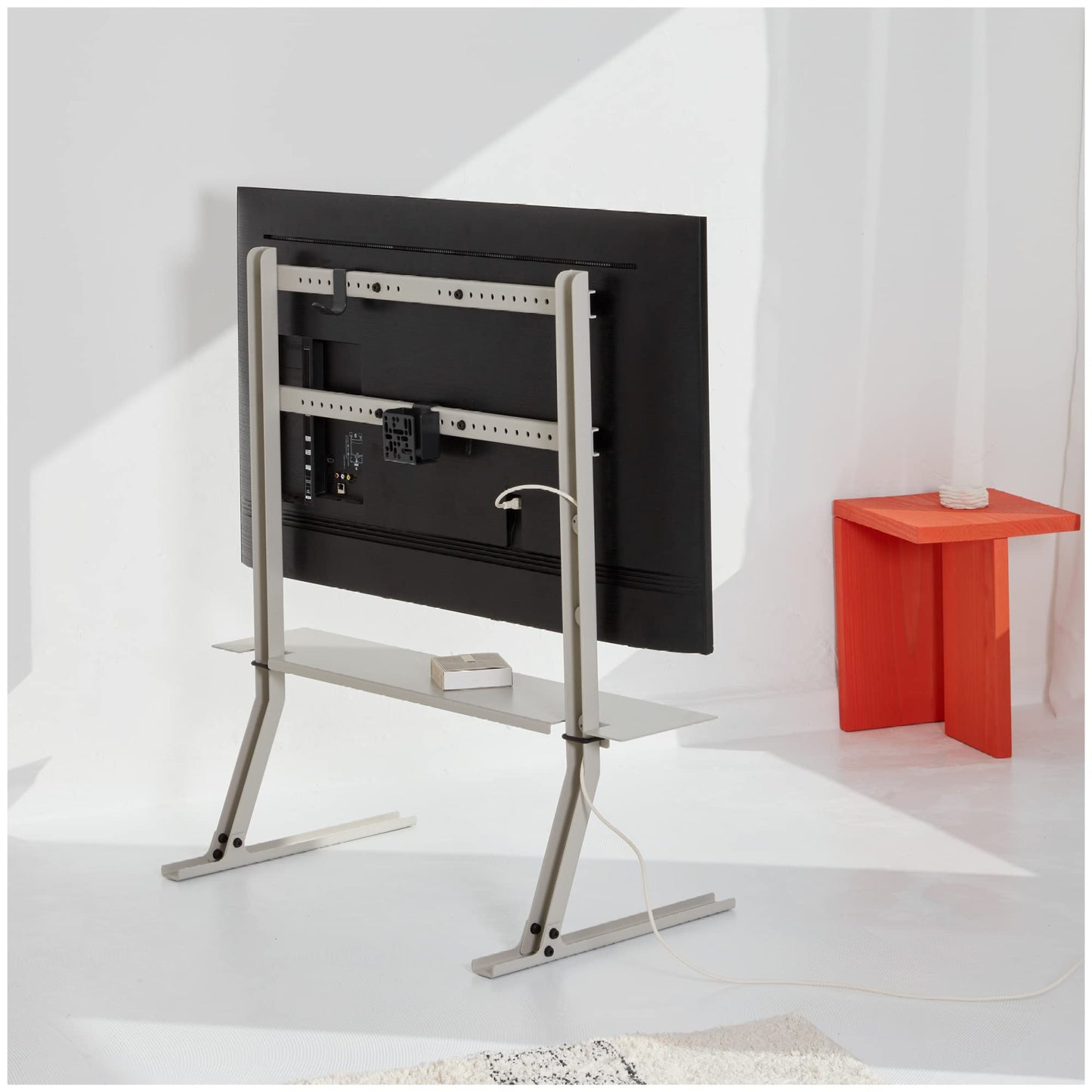 Pedestal Bendy Tall Standfuss für TV 40 bis 70 Zoll | Hochwertiger Fernseher Bodenständer | Modische Fernseh Halterung Stehend | Einzigartige TV-Standfüße (Grau)