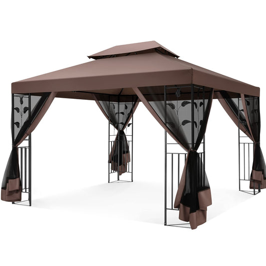 COBIZI Gartenpavillon Mit Moskitonetz Pavillon 3x4 Wasserdicht Stabil Winterfest Pavillon Metall Winterfest Sturmfest Garten Pavillon Wetterfest Gazebo Pavillon Metall Pavillon