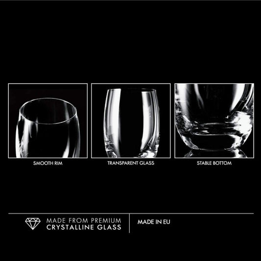 Krosno - Gin & Tonic Gläser Wassergläser 6er Set, 360 ml Elite Kollektion - Kristallglas Saftgläser Allroundgläser Mocktailgläser Cocktailgläser Trinkgläser Glass Brandy Cognac - Spülmaschinenfest