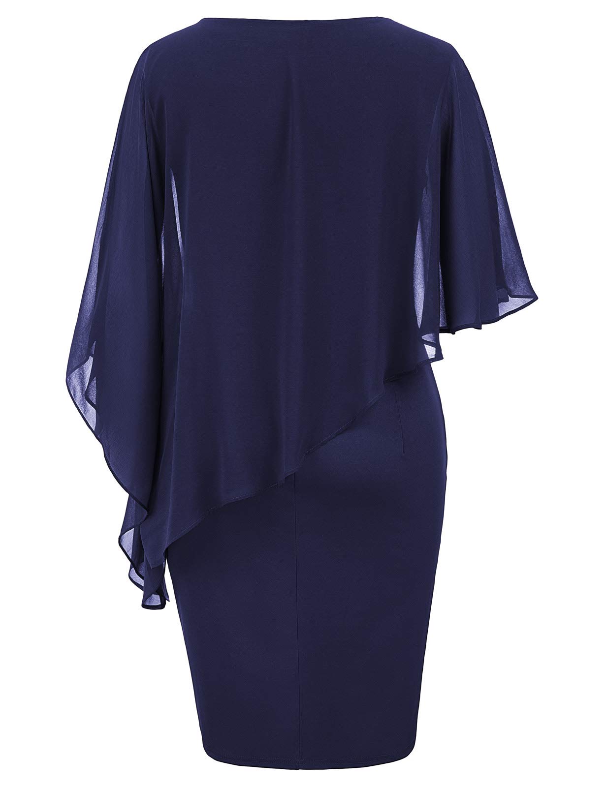 Hanna Nikole Female Plus Size Vintage Cocktailkleid Festliche Kleider mit Reißverschluss Navy Blau XL
