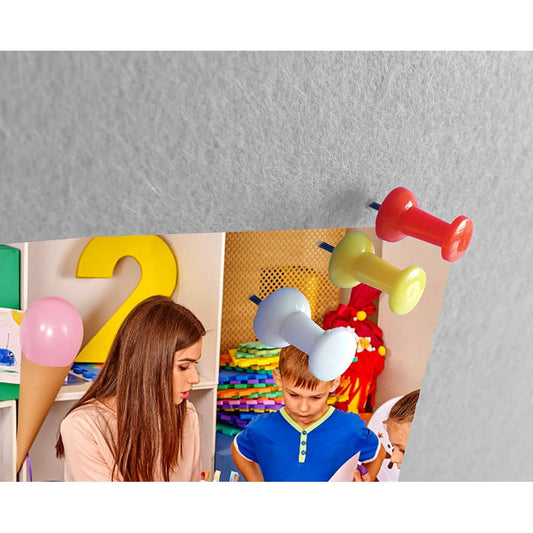 DEVELOP Metaplanwand Groß – Mobile Moderationstafel aus Filz mit Rollen, Klappbar & Doppelseitig Benutzbar Pinnwand Room Divider für Projektarbeit & Meetings, 120x150 cm Grau