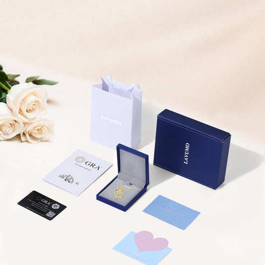 LAVUMO Moissanite Halskette Damen Silber 925 Rosegold Gold,1 Karat Moissanite Kette Doppel Herz Rose Anhänger Weihnachten Valentinstag Geburtstag Schmuck Geschenke Frauen Freundin Mama