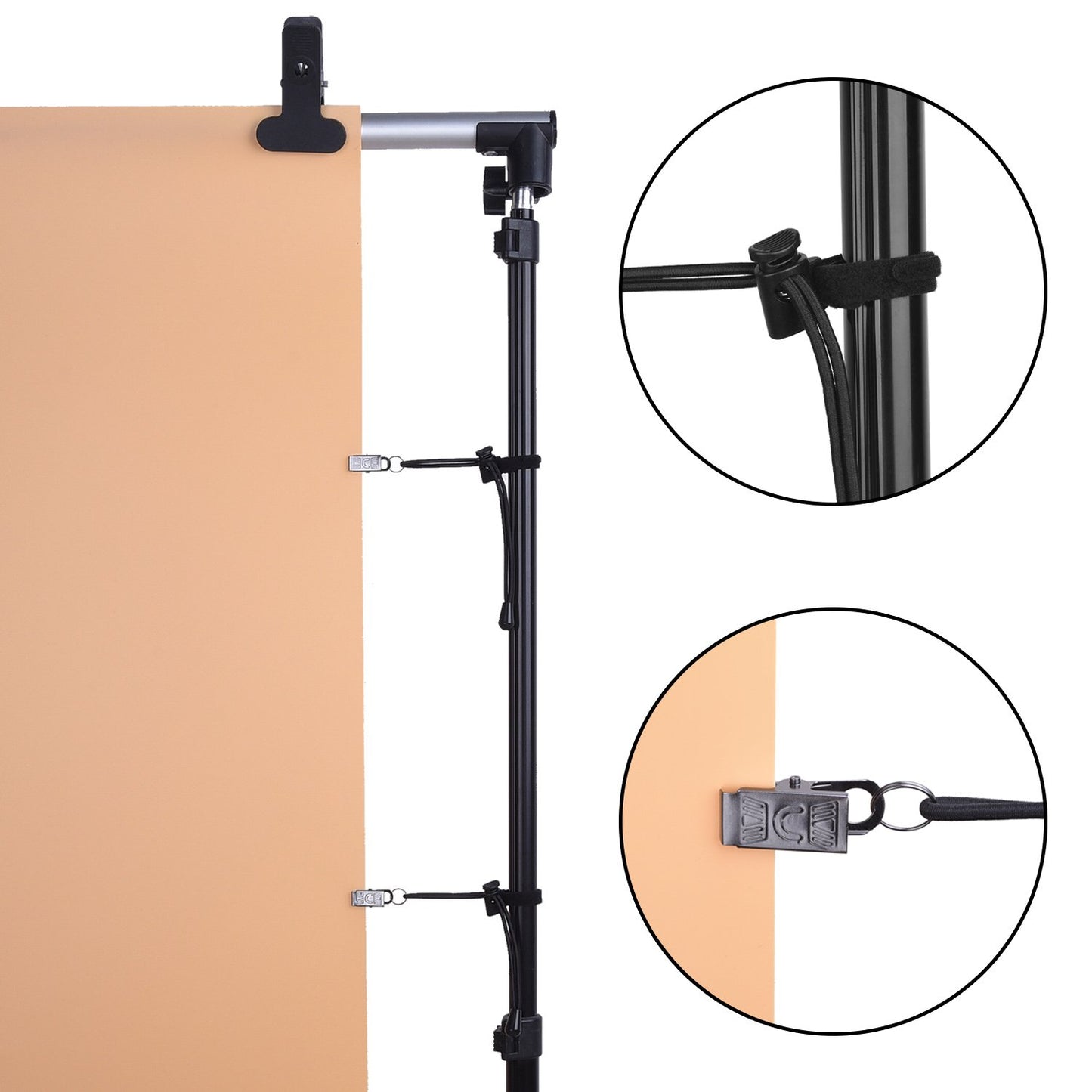 Hintergrund Klammer Halter für Foto Video Studio, 12 Stück, Schwarz