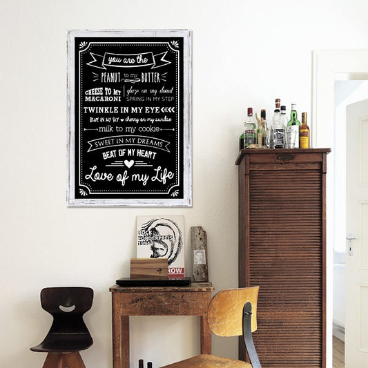 QUEENLINK Magnetische Kreidetafel 57x90cm Magnettafel Schwarz Kreide Tafel mit Weiß Holzrahmen Kreidetafel zum Aufhängen