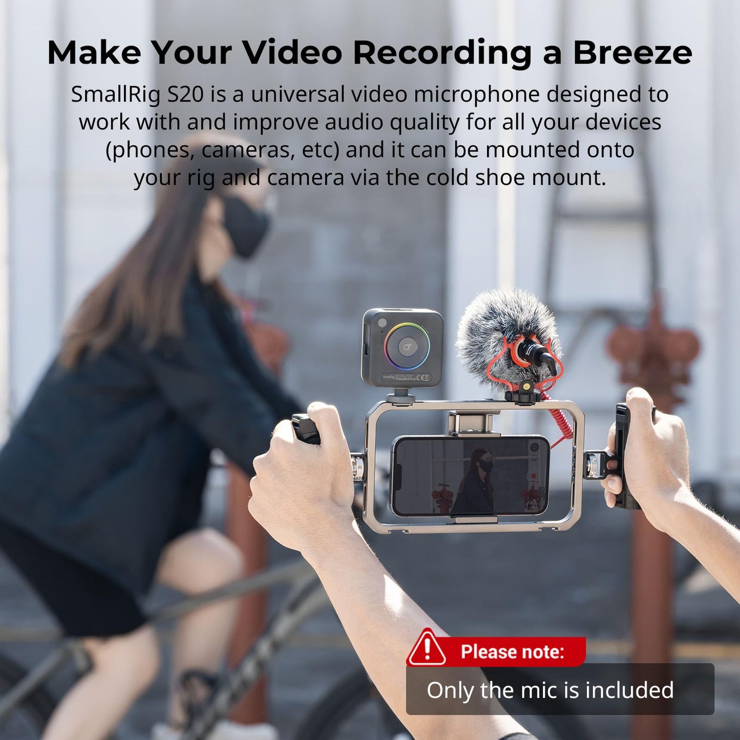 SMALLRIG Videomikrofon, Dual Input Videomic, mit Stoßdämpfung Shock Mount, 3.5mm TRS/TRRS Richtmikrofon mit Windschutz für DSLR Kameras und Smartphone Forevala S20-3468