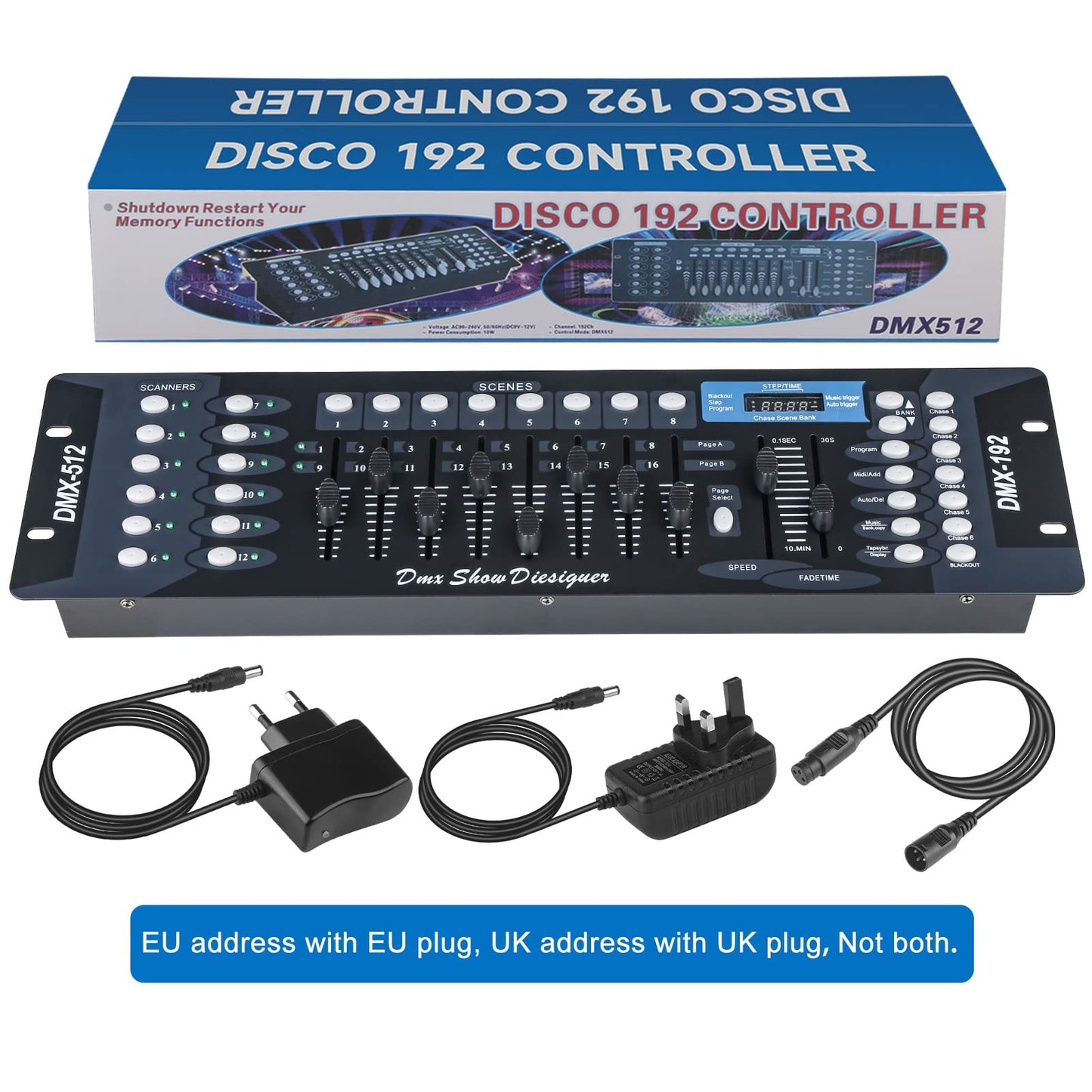 Dmx Controll Lichtmischpult, Dmx Controller 192 Kanäle Dmx Konsole, Lichtmixer Dmx 512 Controller Lichtpult Dmx Pult Dmx Steuerung für Moving Head Licht Par Lights Fog Machine Partylicht Dmx Controler