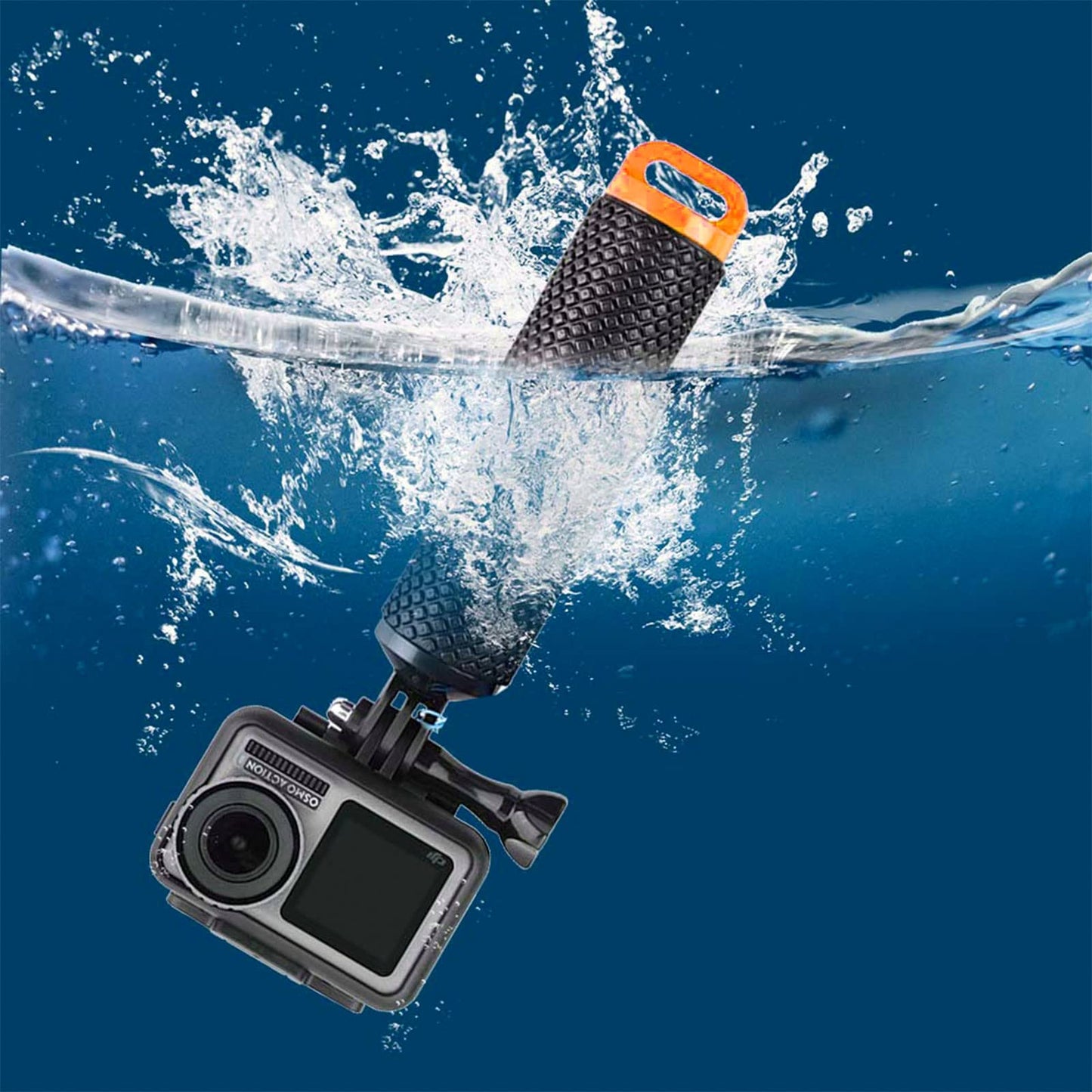 FAEFTY Schwimmer Handgriff Action Cam Unterwasser Handgriff, Wasserdichter Einbeinstativ mit DREI Langen Schrauben, Floating Hand Grip Einbeinstativ Tauchen Stock für GoPro Hero, Kamera Action