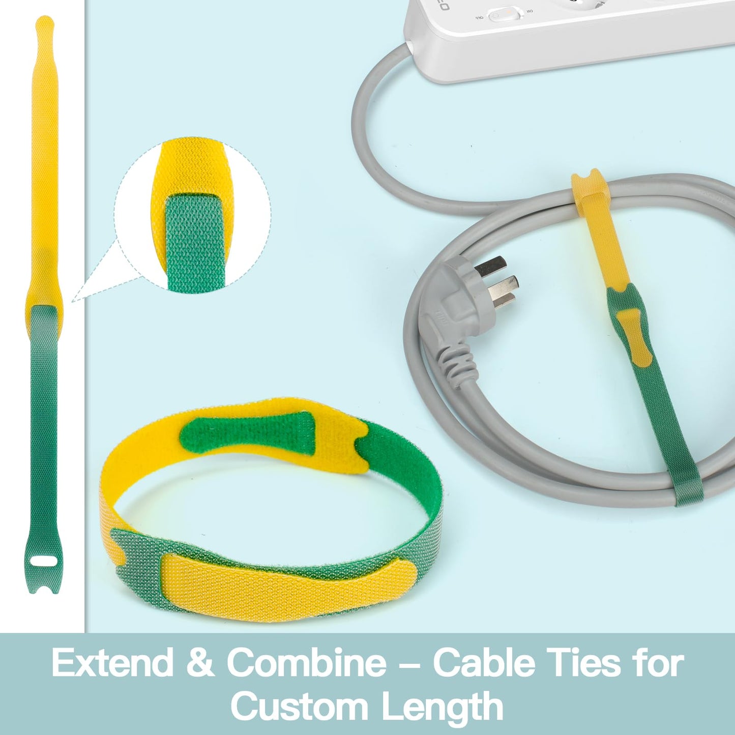 Zivacate 120 Stück Wiederverschließbare Kabelbinder aus Nylon – Klettband Kabelbänder für Kabelmanagement – Ideale Kabel Organizer für Schreibtisch Ladekabel, PC-Kabel – 6 Gemischte Farben