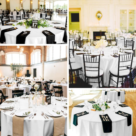 6er-Pack weiße runde Tischdecken, 120 Zoll/ 305 cm Polyester-Stoff-Tischdecke, waschbare Stoff-Tischdecke für Hochzeitsbankette, Restaurant-Buffet-Partys und Camping