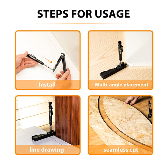 Saker Multifunktionales Anreißwerkzeug- Multifunktions Baustift- Konstruktionsbleistift- Zimmermannsbleistift, Anreißwerkzeug mit Tieflochstift, DIY Holzbearbeitungs-Anreißlehre Anreißer