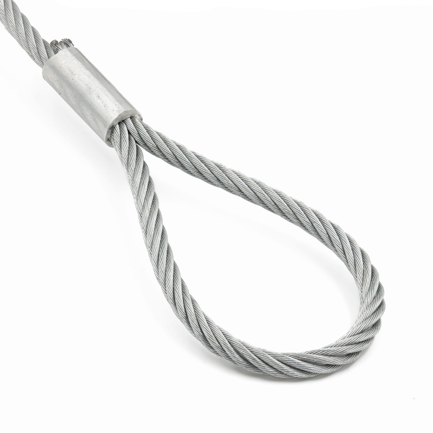 ALFA LOGISTIK Anschlagseil 8mm Durchmesser 2m Länge mit Haken und Öse - Drahtseil mit Haken - Stahlseil mit Ösen und Haken - Zuverlässiges Forstseil