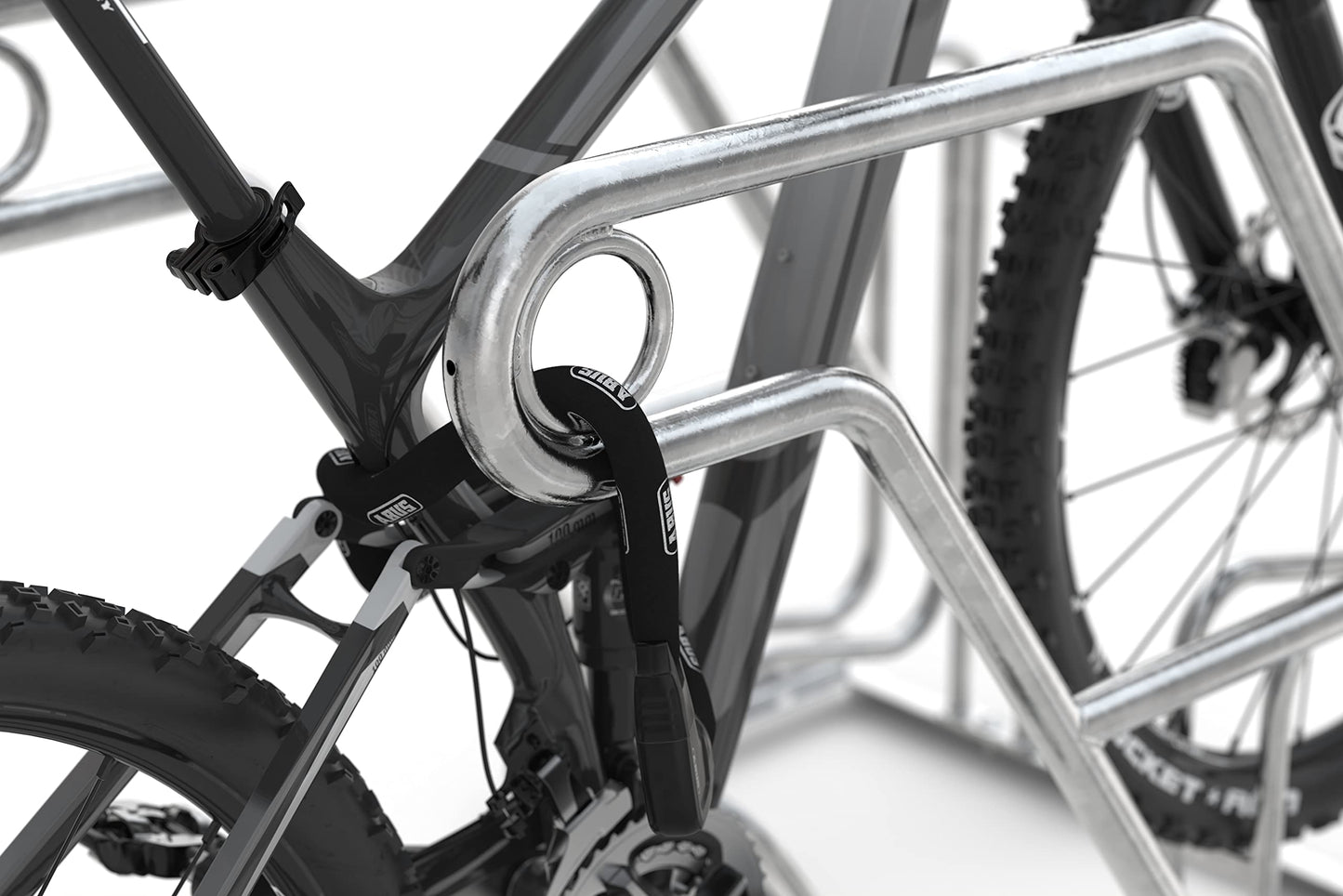 Anlehnparker 4604 XBF | Fahrradständer einseitig | für 4 extra breite Fahrräder | Abwechselnde Hoch-/Tiefeinstellung | erweiterbar | Fahrradparker Bodenparker Mehrfachständer Bügelparker | Dreifke®