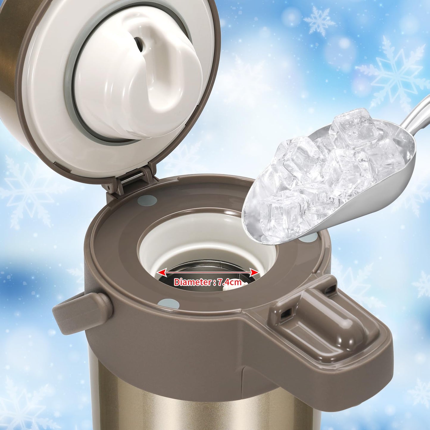 Olerd Pumpkannen Thermoskannen Kaffeespender 4,0 Liter, Edelstahl Doppelwandige Pump Vakuum Isolierkanne mit Pumpmechanismus, Kaffeekaraffe, Kanne für 24 Tassen (Gold)