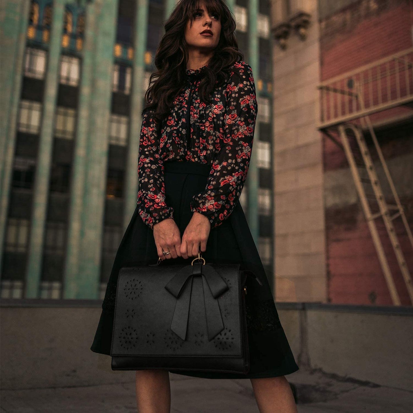 ECOSUSI Vintage Damen Schultasche Arbeitstasche Aktentasche Laptoptasche 14"