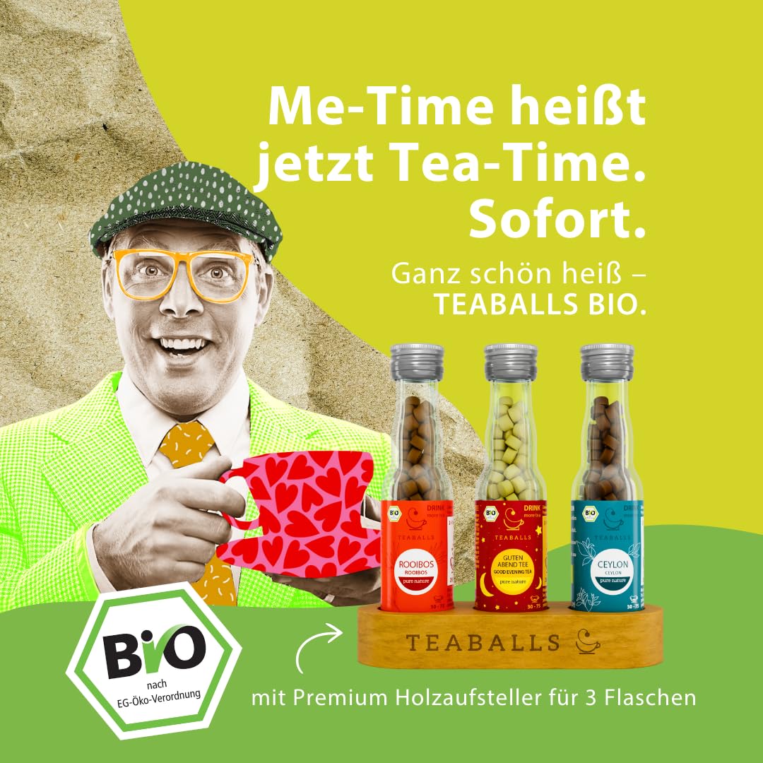 TEABALLS Set Relax mit Rooibos, Ceylon, Guten Abend 3er Pack für 225 Tassen
